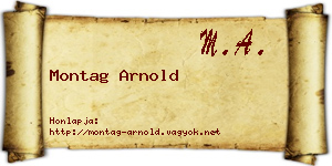 Montag Arnold névjegykártya