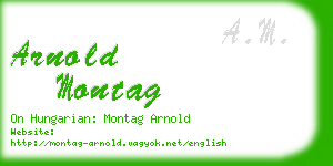 arnold montag business card
